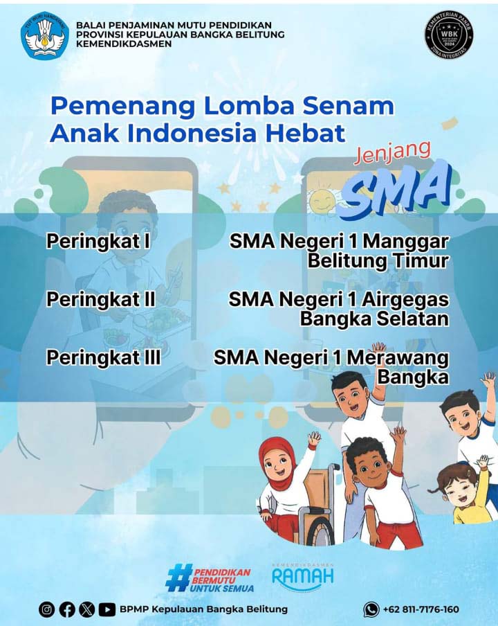 Juara 3 Lomba Senam Anak Indonesia Hebat Jenjang SMA Tingkat Provinsi Kepulauan Bangka Belitung
